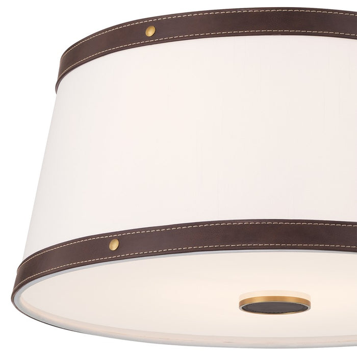 Crystorama Callahan 3 Light 17" Flush/Semi Flush, Luxe Gold/White