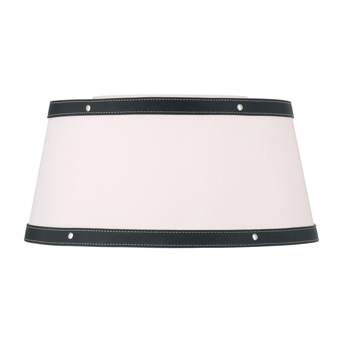Crystorama Callahan 3 Light 17" Flush Mount, Polished Nickel/White
