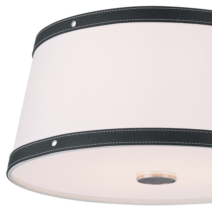 Crystorama Callahan 3 Light 17" Flush Mount, Polished Nickel/White