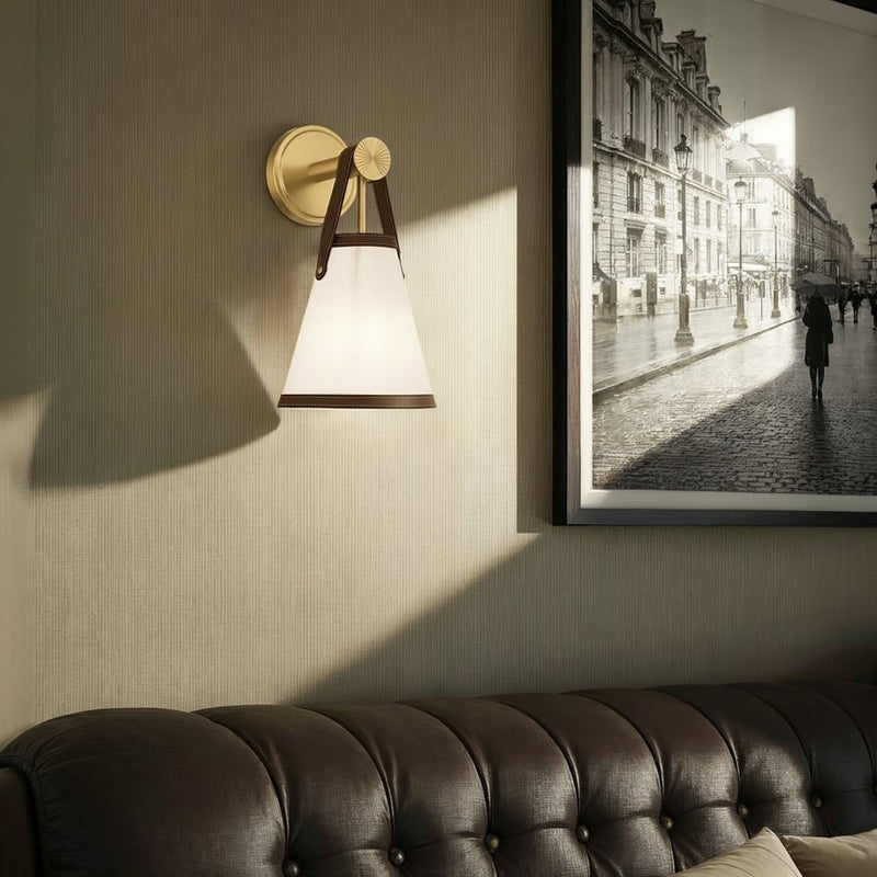 Crystorama Callahan 1 Light 7.25" Sconce, Luxe Gold/White