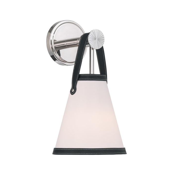 Crystorama Callahan 1 Light 7.25" Sconce, Polished Nickel/White