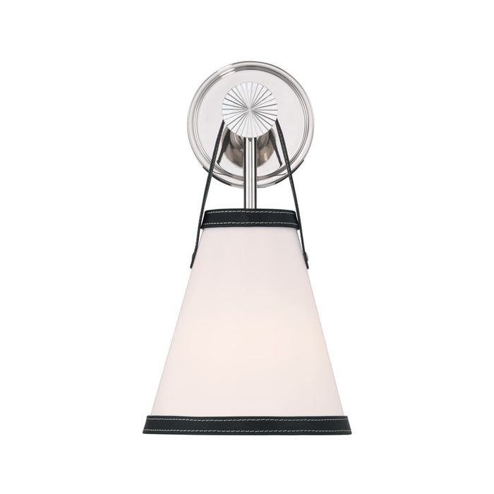 Crystorama Callahan 1 Light 7.25" Sconce, Polished Nickel/White