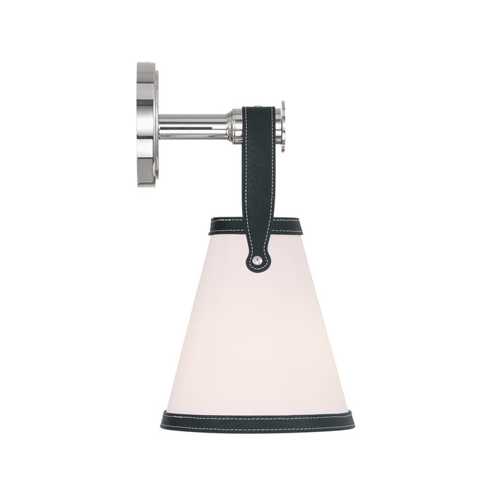 Crystorama Callahan 1 Light 7.25" Sconce, Polished Nickel/White