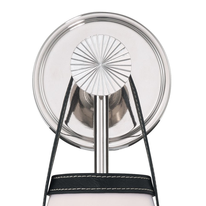 Crystorama Callahan 1 Light 7.25" Sconce, Polished Nickel/White