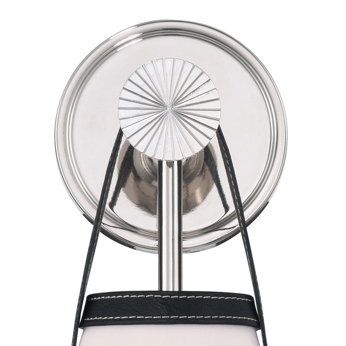 Crystorama Callahan 1 Light 7.25" Sconce, Polished Nickel/White