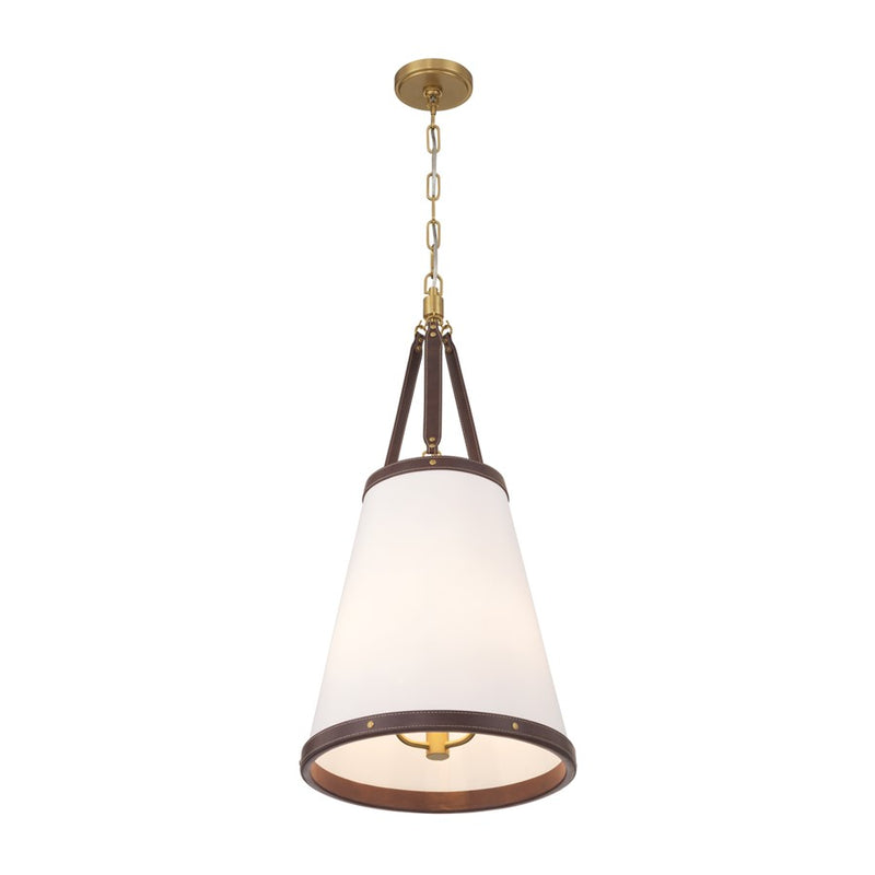 Crystorama Callahan 3 Light 14.25" Pendant, Luxe Gold/White