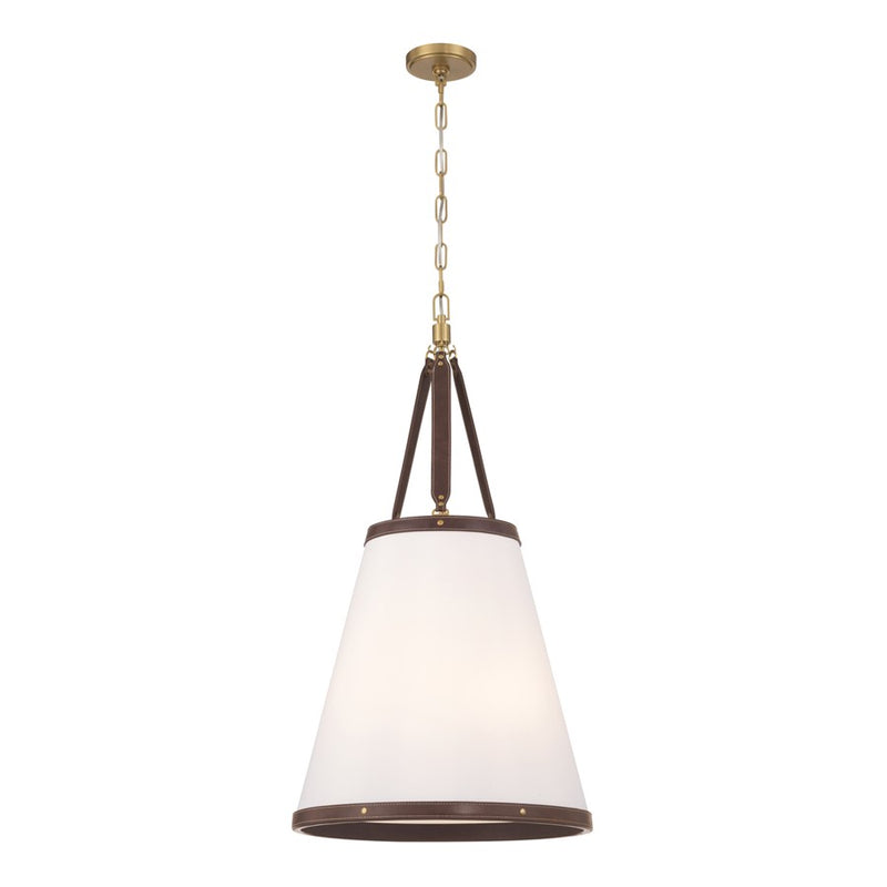 Crystorama Callahan 4 Light 18" Pendant, Luxe Gold/White