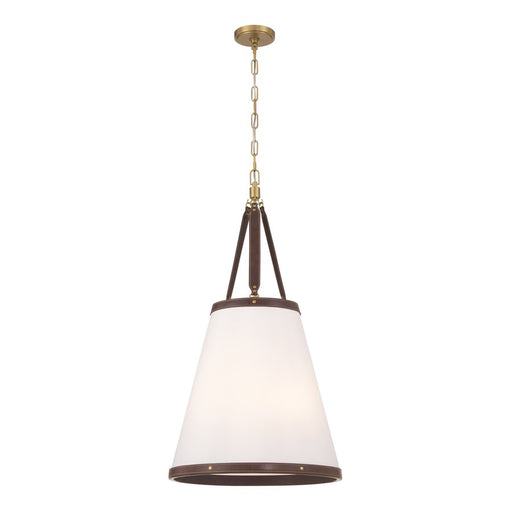 Crystorama Callahan 4 Light 18" Pendant, Luxe Gold/White - CAL-2405-LG