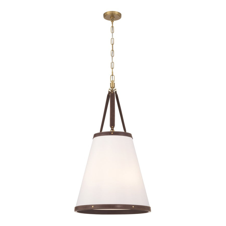 Crystorama Callahan 4 Light 18" Pendant, Luxe Gold/White - CAL-2405-LG