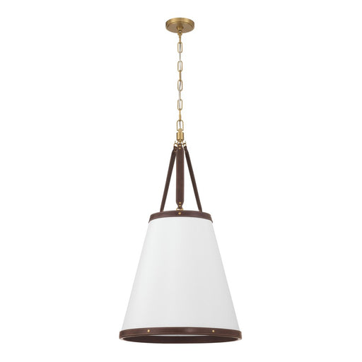 Crystorama Callahan 4 Light 18" Pendant, Luxe Gold/White