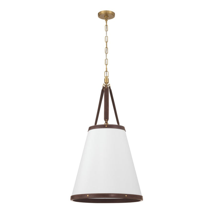 Crystorama Callahan 4 Light 18" Pendant, Luxe Gold/White