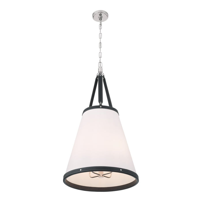 Crystorama Callahan 4 Light 18" Pendant, Polished Nickel/White