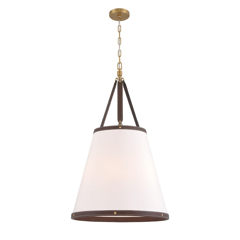 Crystorama Callahan 6 Light Pendant, Luxe Gold/White