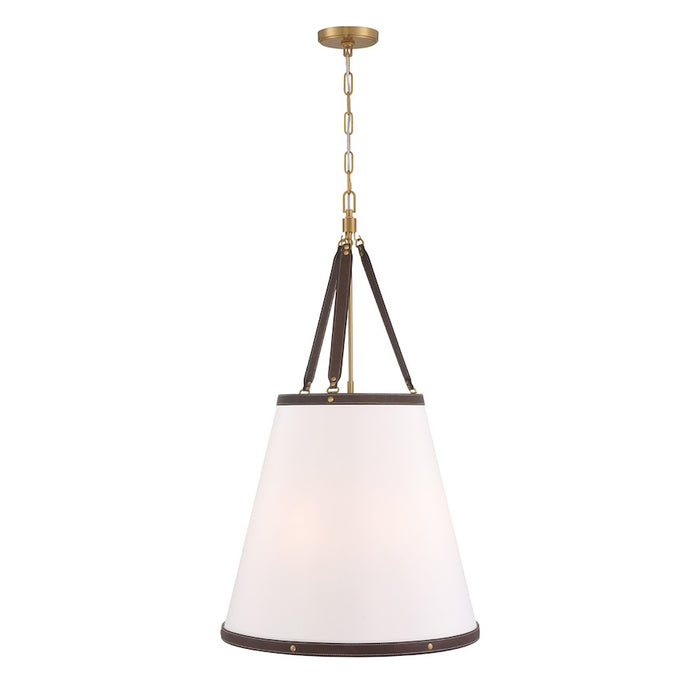 Crystorama Callahan 6 Light Pendant, Luxe Gold/White
