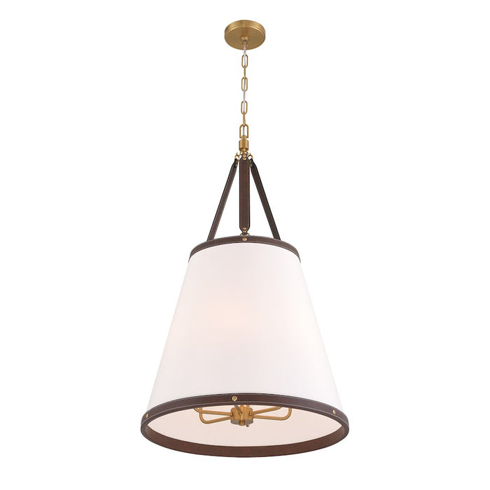 Crystorama Callahan 6 Light Pendant, Luxe Gold/White