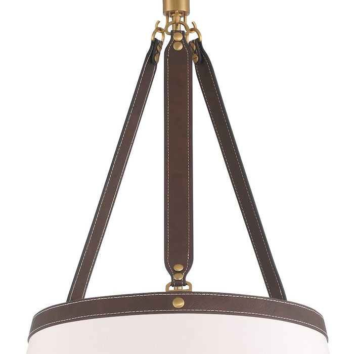 Crystorama Callahan 6 Light Pendant, Luxe Gold/White