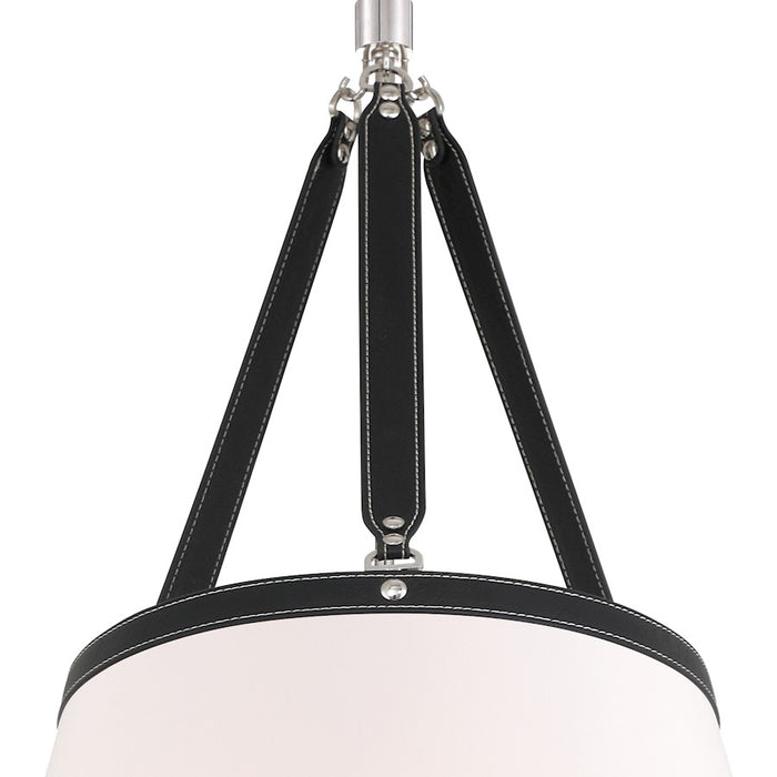 Crystorama Callahan 6 Light Pendant, Polished Nickel/White