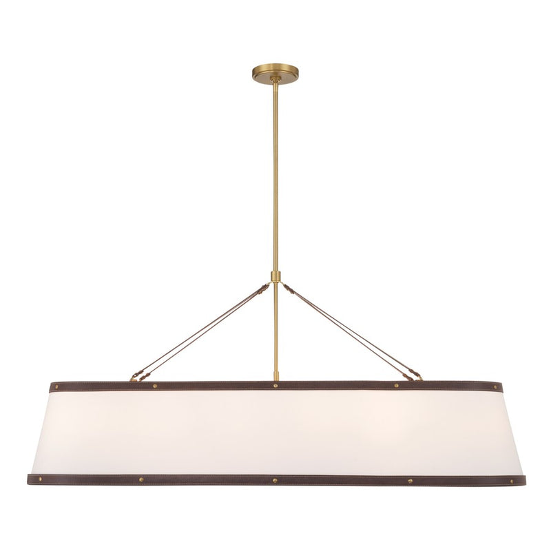 Crystorama Callahan 6 Light 47.5" Chandelier, Luxe Gold/White