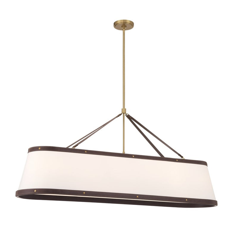 Crystorama Callahan 6 Light 47.5" Chandelier, Luxe Gold/White