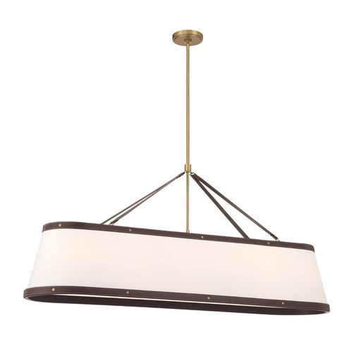 Crystorama Callahan 6 Light 47.5" Chandelier, Luxe Gold/White