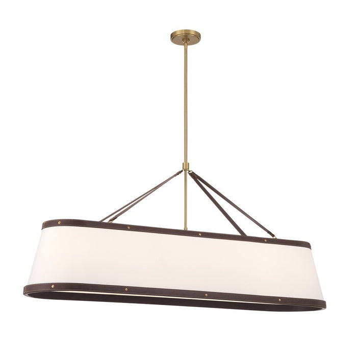 Crystorama Callahan 6 Light 47.5" Chandelier, Luxe Gold/White