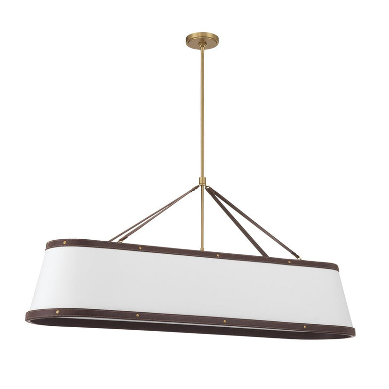 Crystorama Callahan 6 Light 47.5" Chandelier, Luxe Gold/White