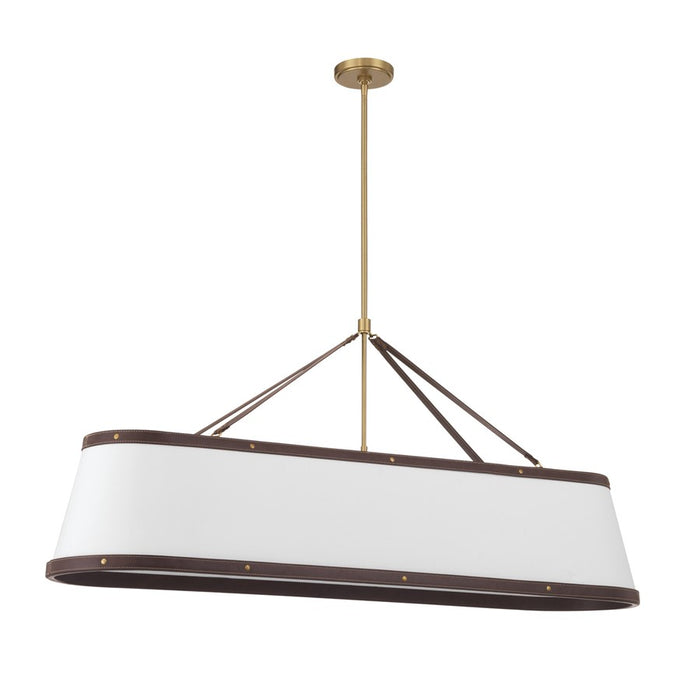 Crystorama Callahan 6 Light 47.5" Chandelier, Luxe Gold/White