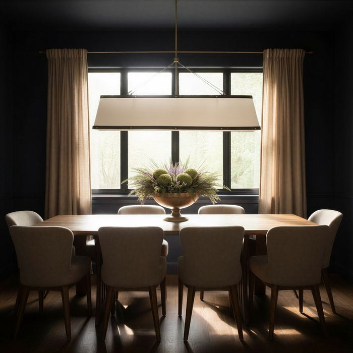 Crystorama Callahan 6 Light 47.5" Chandelier, Luxe Gold/White