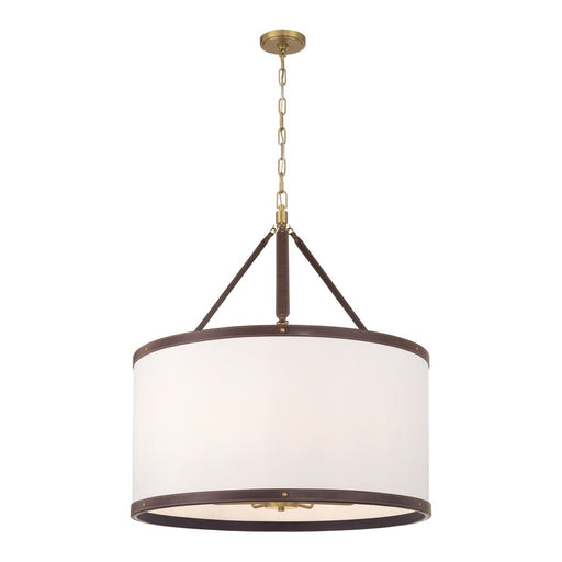 Crystorama Callahan 8 Light 28" Pendant, Luxe Gold/White - CAL-2408-LG