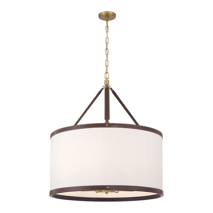 Crystorama Callahan 8 Light 28" Pendant, Luxe Gold/White - CAL-2408-LG