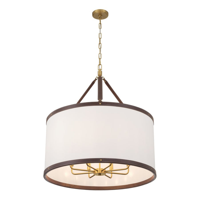 Crystorama Callahan 8 Light 28" Pendant, Luxe Gold/White