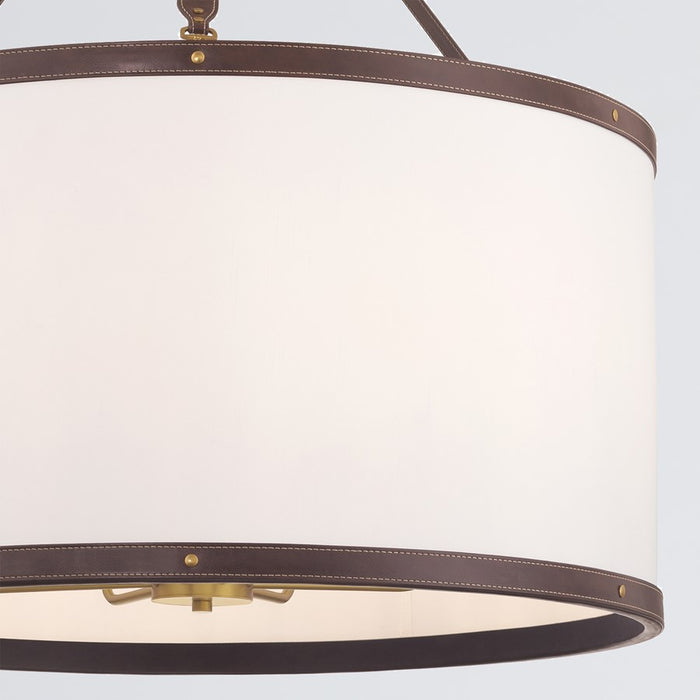 Crystorama Callahan 8 Light 28" Pendant, Luxe Gold/White