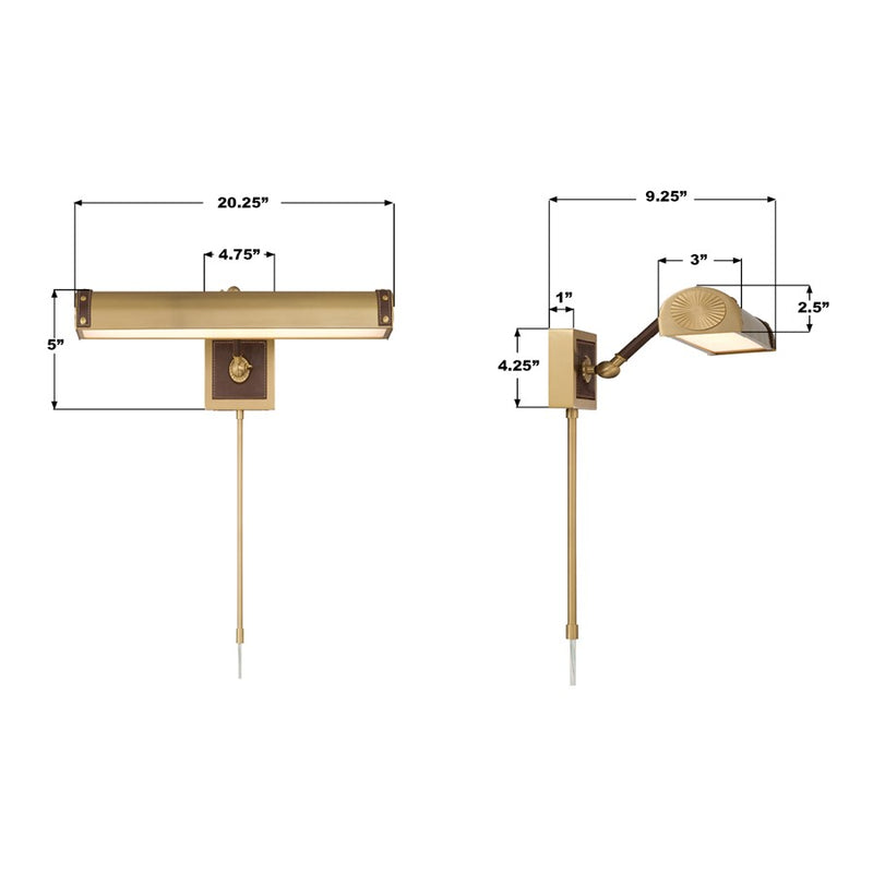 Crystorama Callahan 1 Light 20.25" Picture Light, Luxe Gold