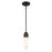 Crystorama Capsule 1 Light Mini Pendant, Black/Gold/White