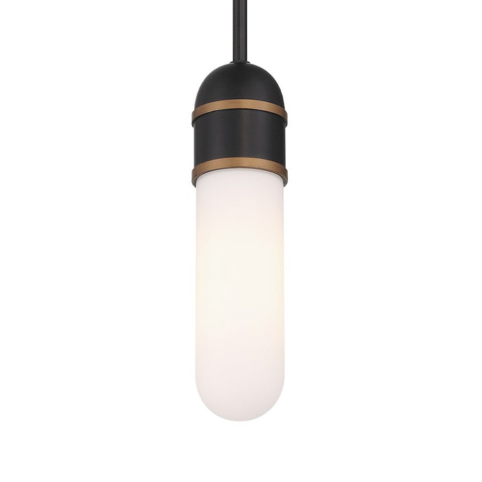 Crystorama Capsule 1 Light Mini Pendant, Black/Gold/White