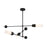 Crystorama Capsule 3Lt Chandelier, Black/Textured Gold/White