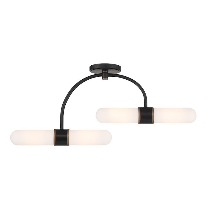Crystorama Capsule 4Lt Semi Flush Mount, Black/Gold/White - CAP-8514-MK-TG