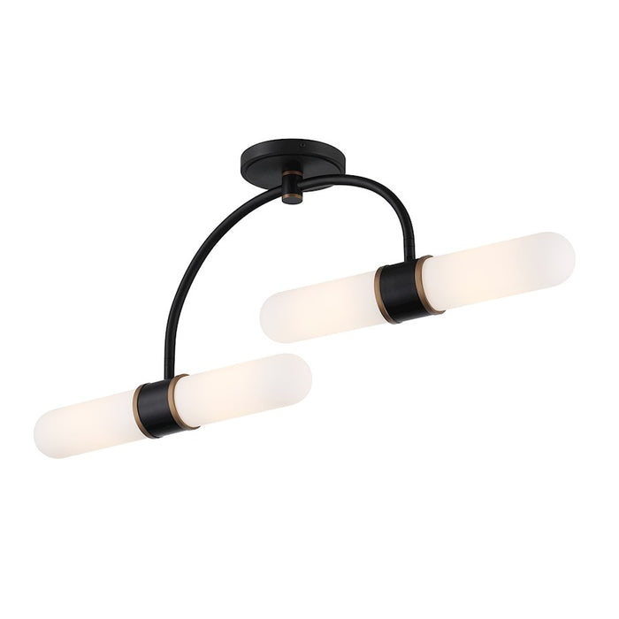 Crystorama Capsule 4Lt Semi Flush Mount, Black/Gold/White