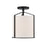 Crystorama Carlyn 1 Light Semi Flush Mount, Black/White