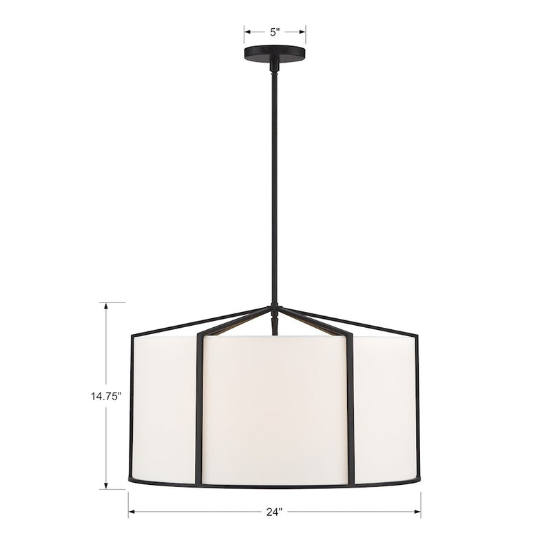 Crystorama Carlyn Pendant, Black/White