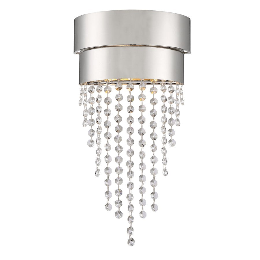 Crystorama Clarksen 2 Light Wall Mount, Polished Nickel