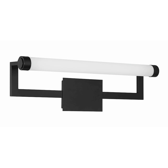Crystorama Clinton 1 Light Bathroom Vanity, Matte Black/Glass