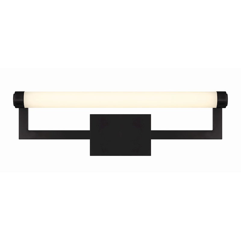 Crystorama Clinton 1 Light Bathroom Vanity, Matte Black/Glass