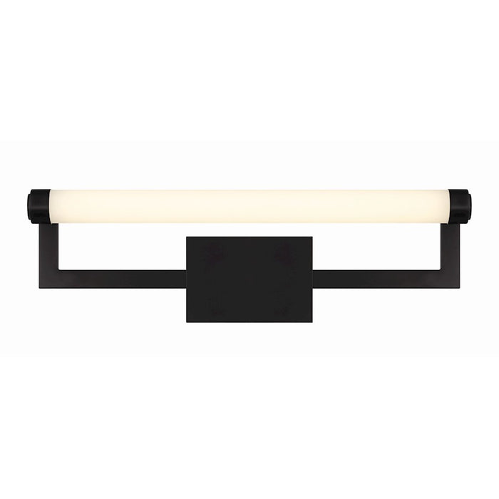 Crystorama Clinton 1 Light Bathroom Vanity, Matte Black/Glass
