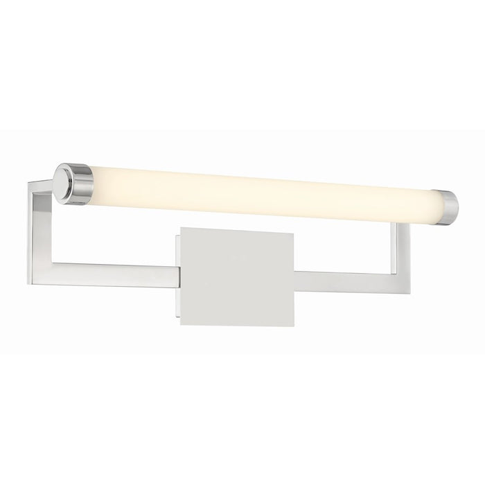 Crystorama Clinton 1 Light Bathroom Vanity, Polished Nickel/Glass