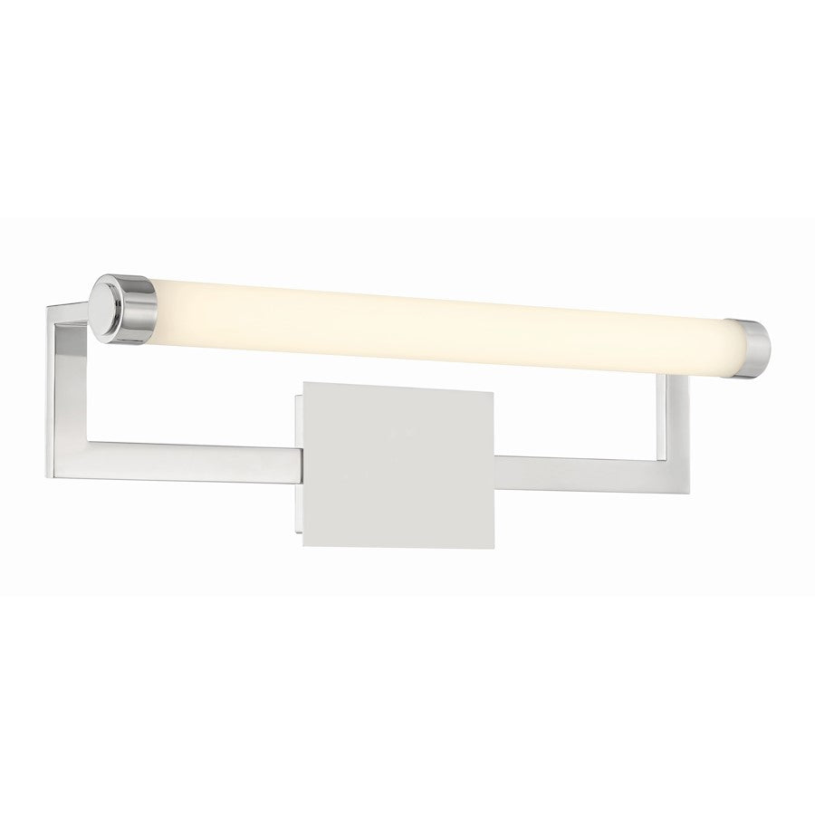 Crystorama Clinton 1 Light Bathroom Vanity, Polished Nickel/Glass