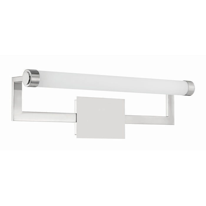 Crystorama Clinton 1 Light Bathroom Vanity, Polished Nickel/Glass