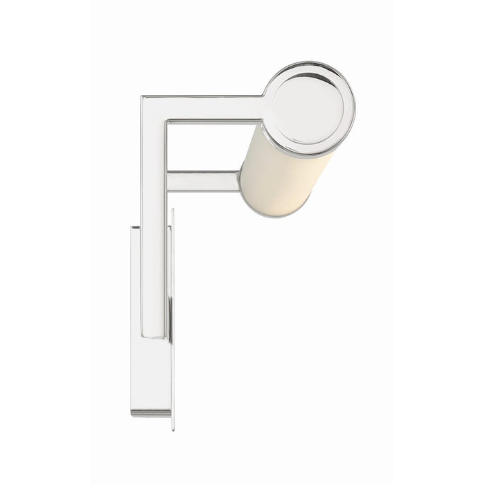 Crystorama Clinton 1 Light Bathroom Vanity, Polished Nickel/Glass