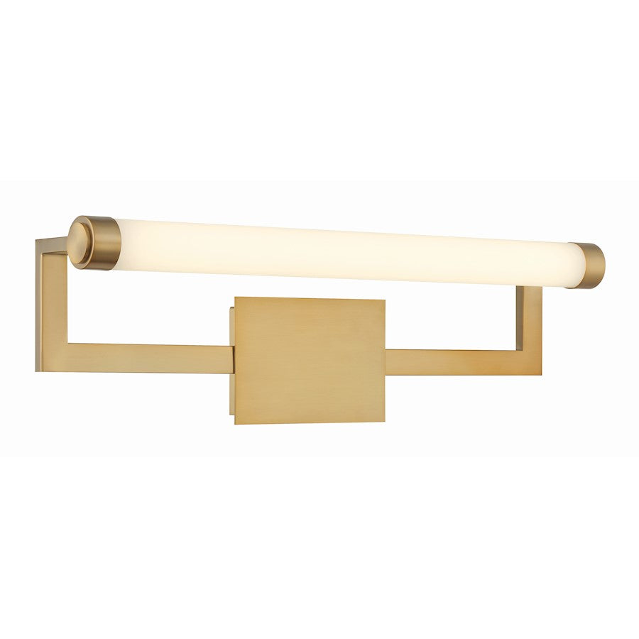 Crystorama Clinton 1 Light Bathroom Vanity, Vibrant Gold/Glass