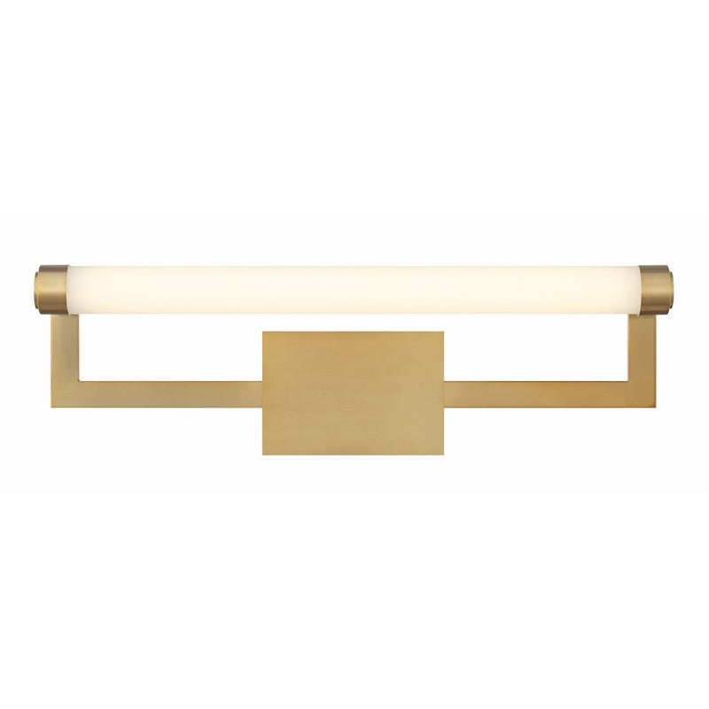 Crystorama Clinton 1 Light Bathroom Vanity, Vibrant Gold/Glass